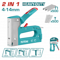 Степлер 2В1 скобы 4-14мм/гвозди 10-14мм Total THT31148