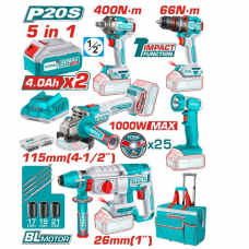 Набор аккумуляторных инструментов 5шт. Total TCKLI20592