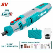 Шлифмашина прямая с аккумулятором 12В 1.5Ач Total TMGLI0801