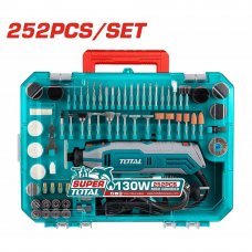 Набор гравер 130Вт с аксессуарами 251шт. TOTAL TG5133261