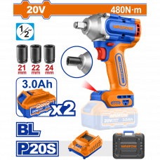 Гайковерт ударный с аккумулятором 20.0В 3.0Aч 600Нм Wadfow WCD1B48
