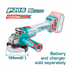 Машина шлифовальная угловая без аккумулятора 125мм 20,0В Brushless Total TAGLI221253