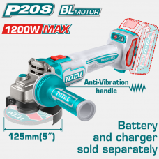 Машина шлифовальная угловая без аккумулятора 125мм 20.0В Brushless Total TAGLI212027