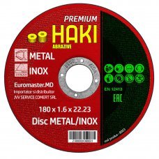 Диск отрезной по металлу/нержавеющей стали 180х1.6х22.23мм Haki