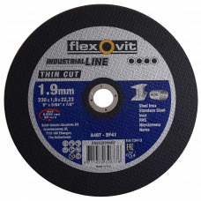 Диск отрезной по металлу/нержавеющей стали 230x1.9x22.23мм Flexovit Industrial Line