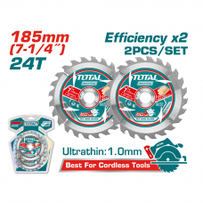 Диски пильные 185х20мм T24 набор 2шт. Total TAC2331853