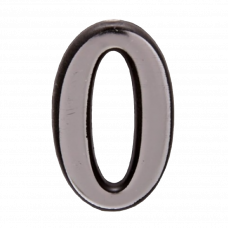 Цифра дверная 0 хром AM0L