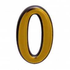 Цифра дверная 0 золотистый AM0P