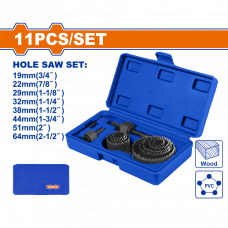 Набор коронок 19-64мм Wadfow WKJ4411 11шт.