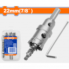 Коронка металл TCT 22мм с центрирующим сверлом triangle shank Wadfow WKJ6B22