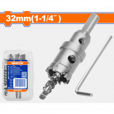 Коронка металл TCT 32мм с центрирующим сверлом triangle shank Wadfow WKJ6B32
