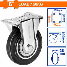 Колесо фиксированное 150мм 150кг Wadfow WJL3361