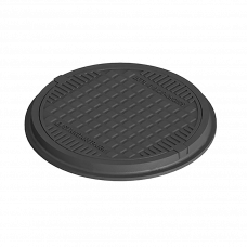 Крышка канализационная пластик черный для пешеходных зон 60см