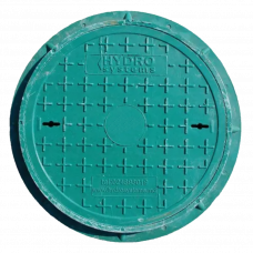 Крышка канализационная пластик зеленый 60см 10Т