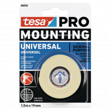 Двусторонняя лента 19мм 1.5м пена Tesa 66958