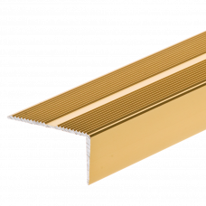 Рифленый широкий лестничный профиль LSSR золотой 2000х40х20мм