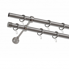 Карниз настенный СM-3093/160/2P 19мм 1.6м хром матовый