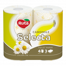 Туалетная бумага Ruta Selecta трехслойная 4 рулона