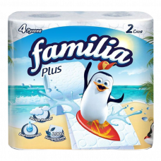 Туалетная бумага Familia Plus двухслойная 4рулона