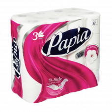 Туалетная бумага Papia White трехслойная 32 рулона