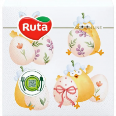 Салфетки бумажные Ruta Пасхальные Этюды 33x33см 20шт.