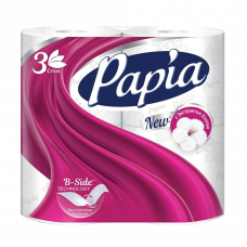 Туалетная бумага Papia White трехслойная 4 рулона 