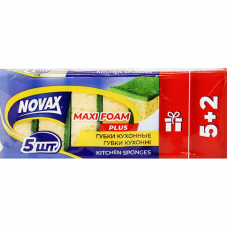 Губки для кухни NOVAX MAXI FOAM 5+2шт.