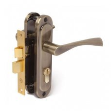 Замок врезной с ручками AVERS 0823/60-AB античная бронза