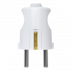 Вилка с заземлением белая