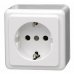Розетка с заземлением PT белая 