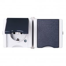 Розетка двойная с заземлением/крышкой ProAQA