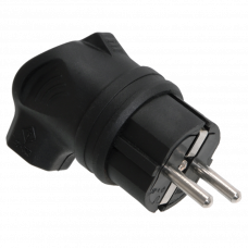 Вилка угловая каучук IP44 VBu3-1-Om Omega IEK