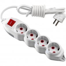 Удлинитель 3м на 4 розетки с заземлением/выключателем Orion 