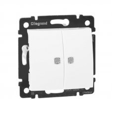 Выключатель с подсветкой 2 клавишный 774428 Valena