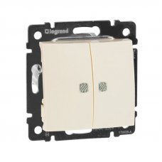 Выключатель проходной 2 клавишный с подсветкой 774112 Valena