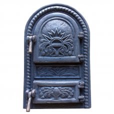 Дверь печная спаренная овальная c отражателем 510x320мм