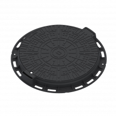 Крышка канализационная пластик 800/600х74мм A15 круглый черный