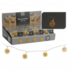 Гирлянда 10LED 120см 2.5см тепло-белый Шары